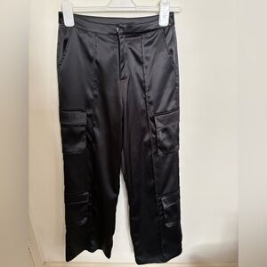 Forever 21 Black Satin Flare Pants